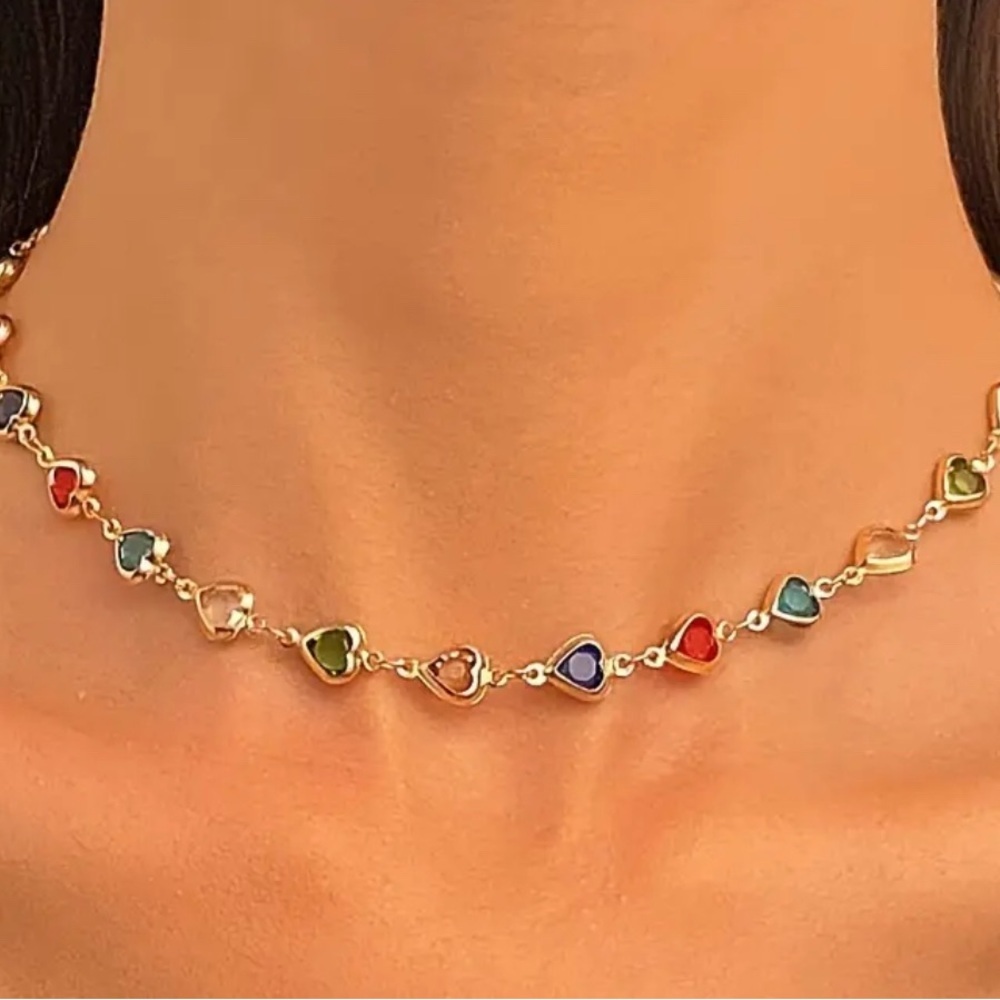 Multicolor Heart Necklace - Picture 2 of 2